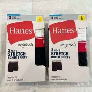 Hanes originals men’s stretch boxer briefs size large (2 packs of 3 units each)